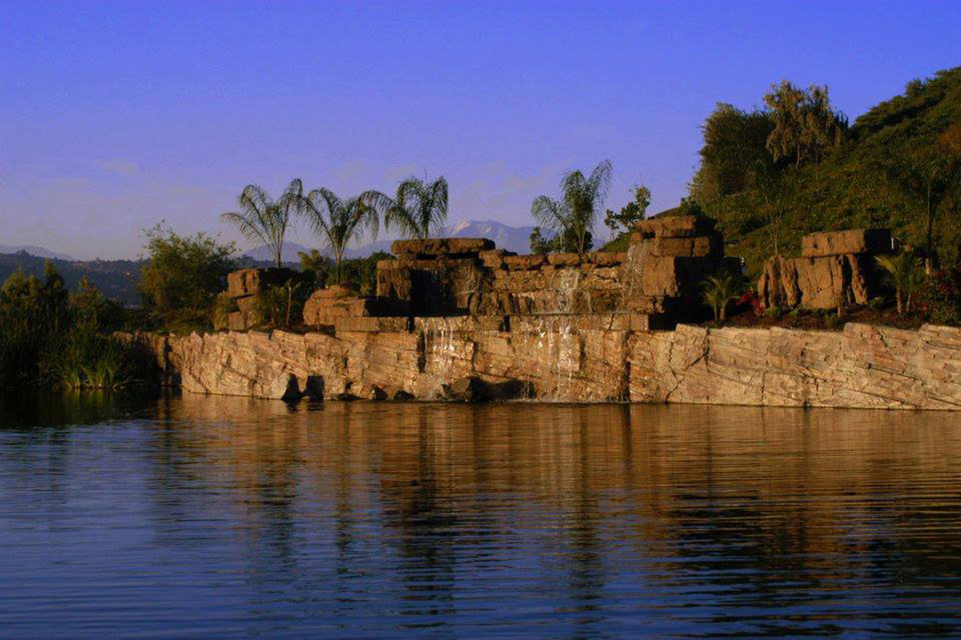 Lake and cliff 