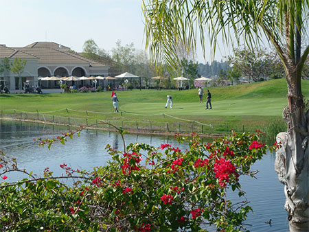 View of pro shop from the lake