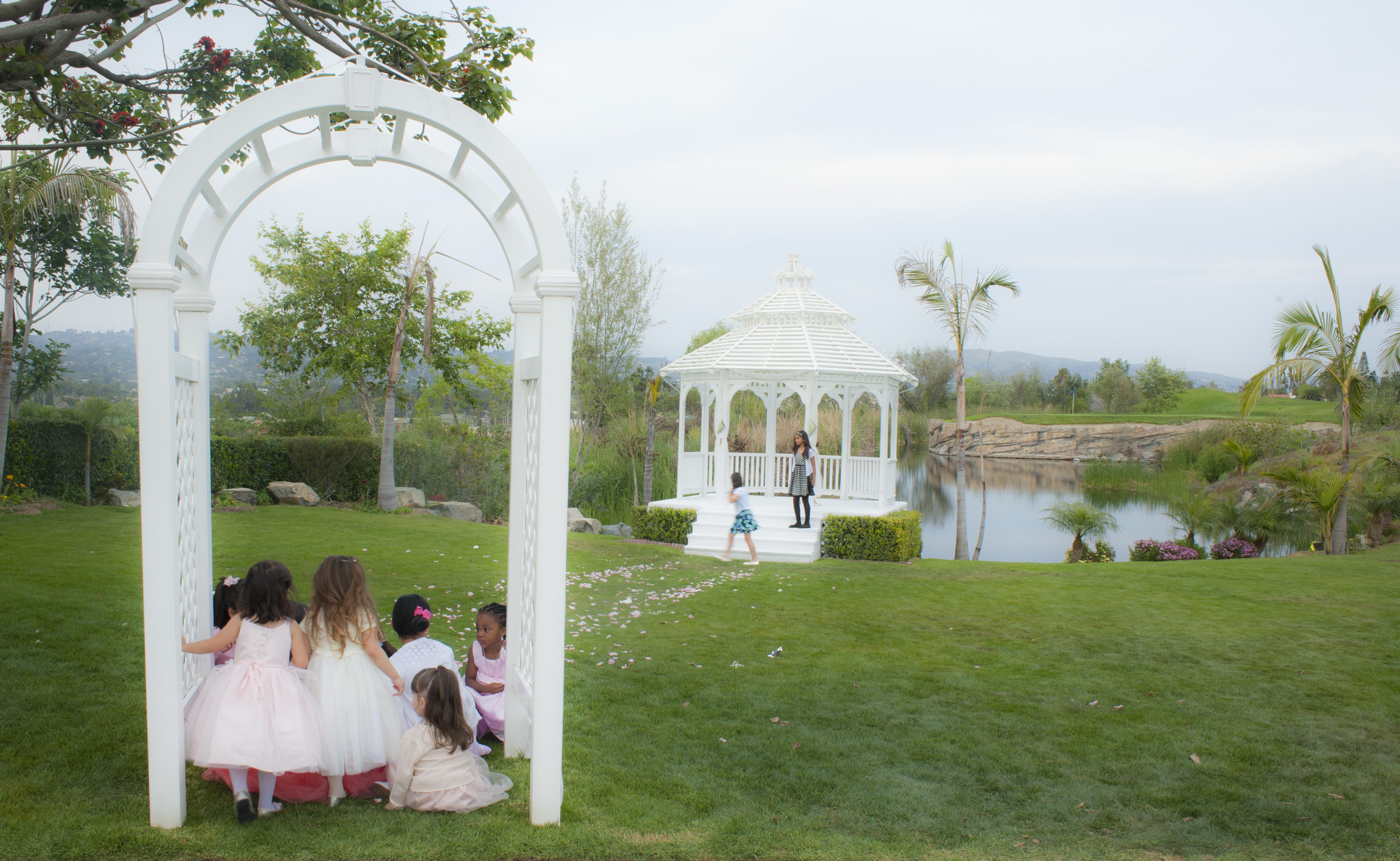 Flower girls at the gazebo
